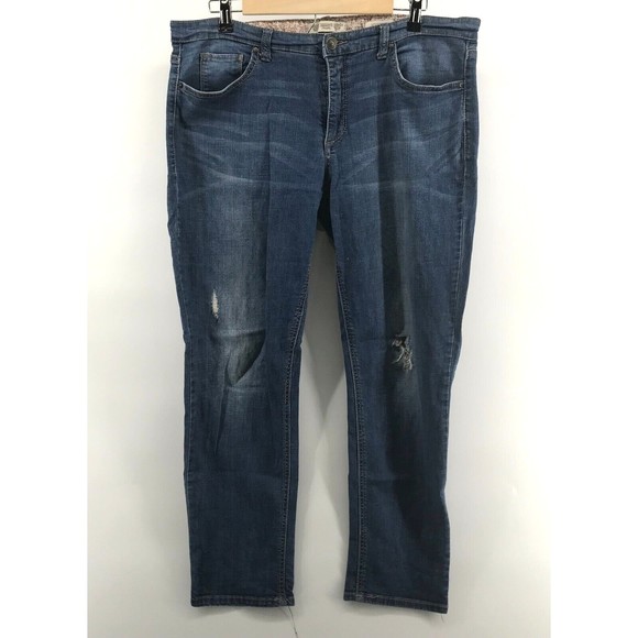 Vintage America Denim - Women's VINTAGE AMERICA BLUES Boyfriend Jeans Med Wash Distressed Sz 14 37X28